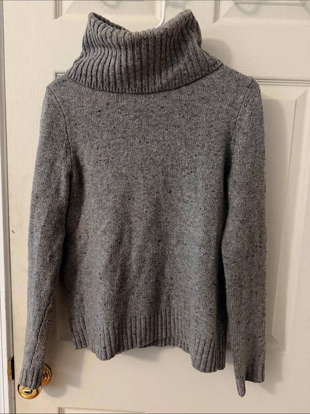 J. Crew Speckled Gray Ribbed Turtleneck Sweater
